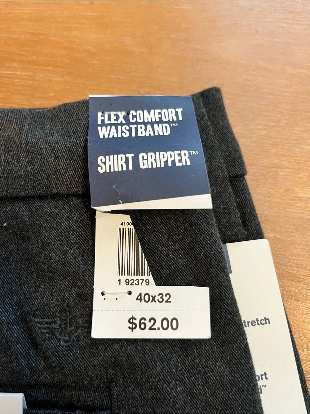 Docker’s signature Mens  khaki slim fit Lux cotton stretch 40 x 32 Grey NWT